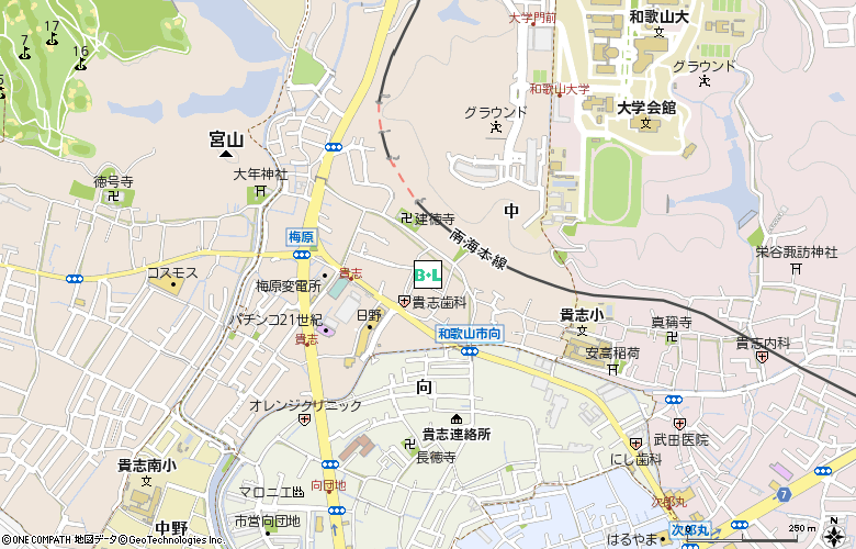 アイシティ　イオンモール和歌山店付近の地図